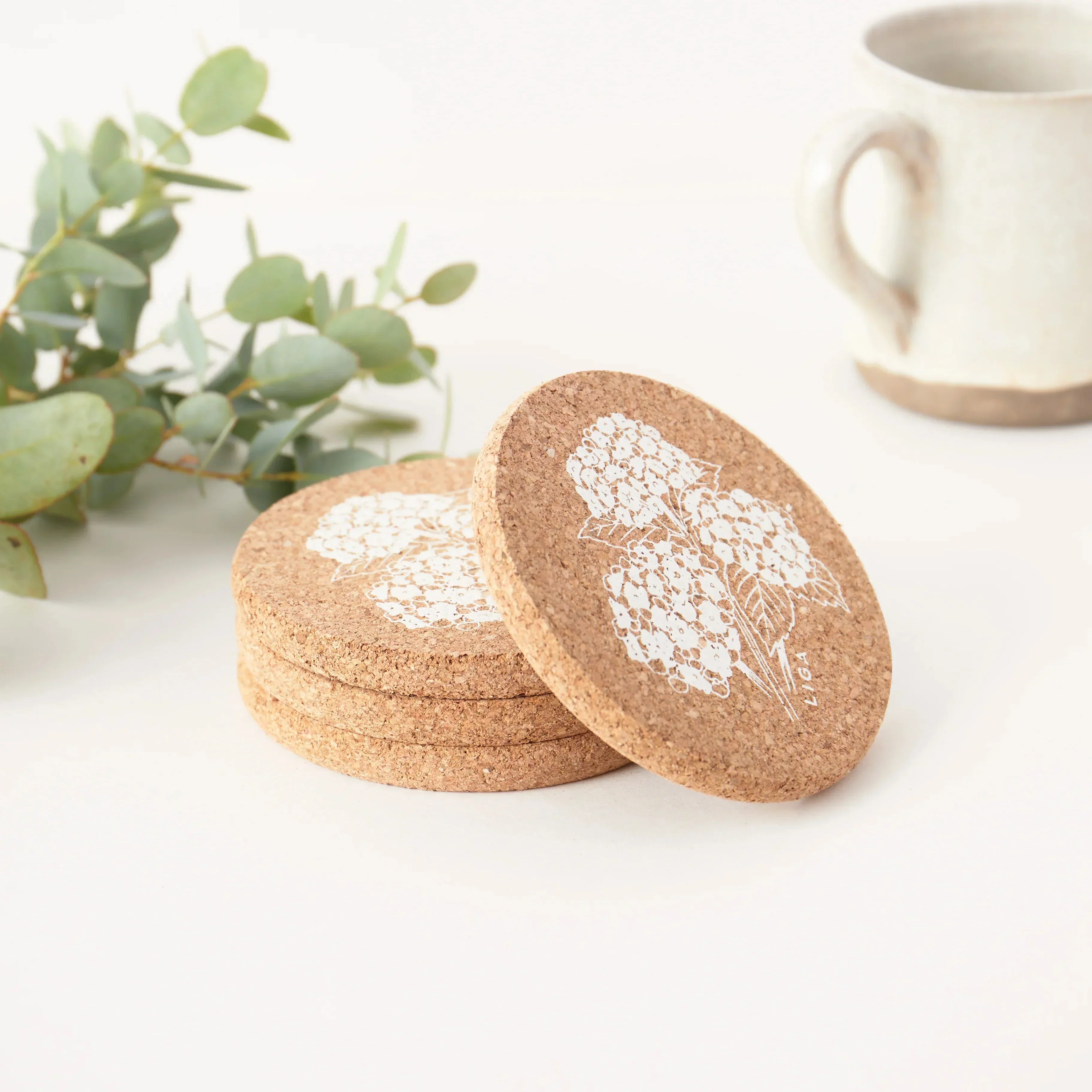 Liga Cork Coaster - Hydrangea - Image 2