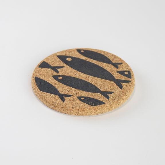 Liga Cork Coaster - Fish Grey