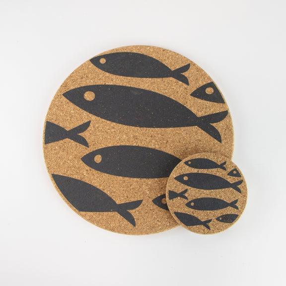 Liga Cork Coaster - Fish Grey - Image 5