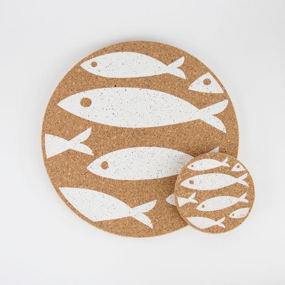 Liga Cork Coaster  - White Fish - Image 5