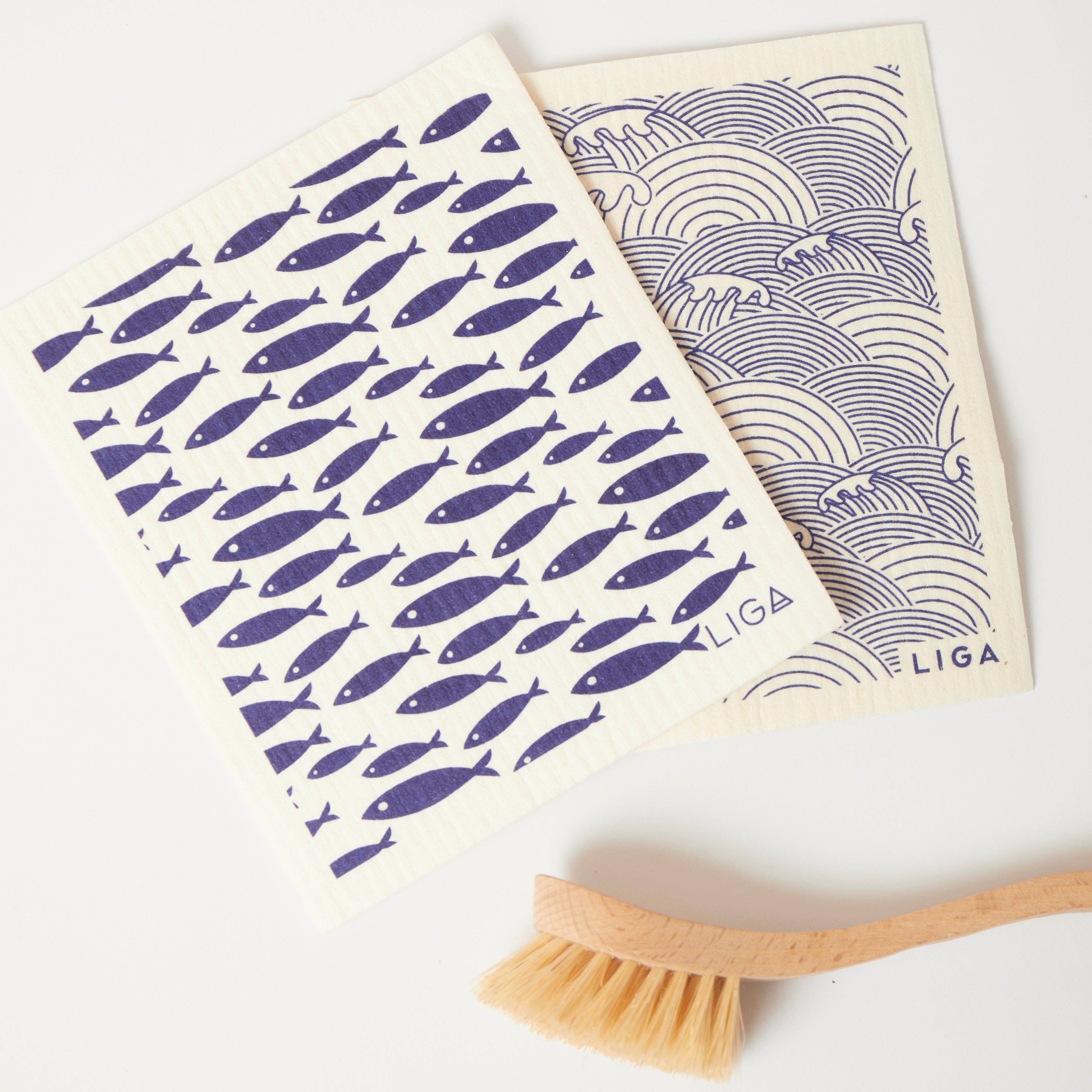 Liga Eco Dishcloths - Fish & Wave - Image 2