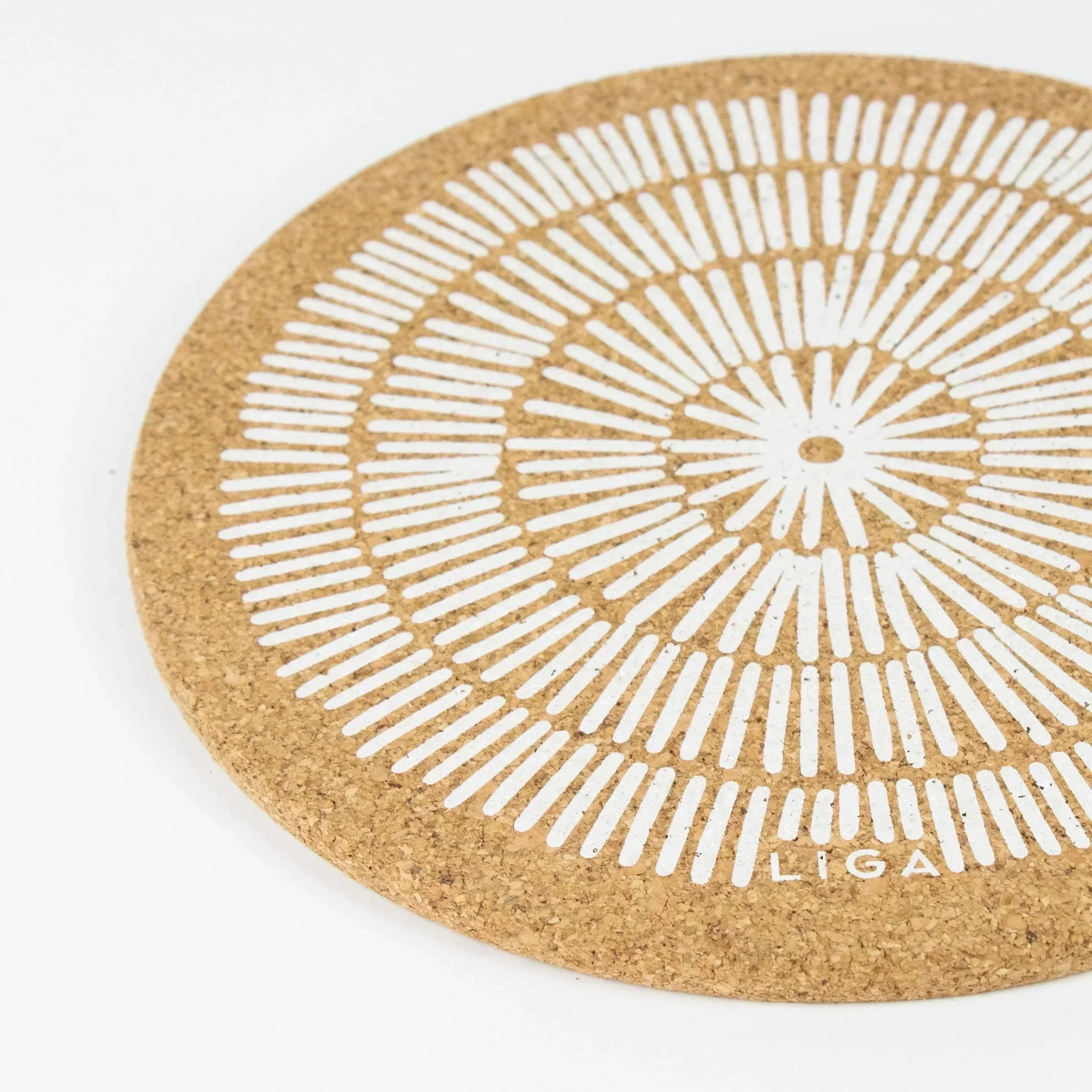 Liga Cork Placemat - Sandy Lines White - Image 3