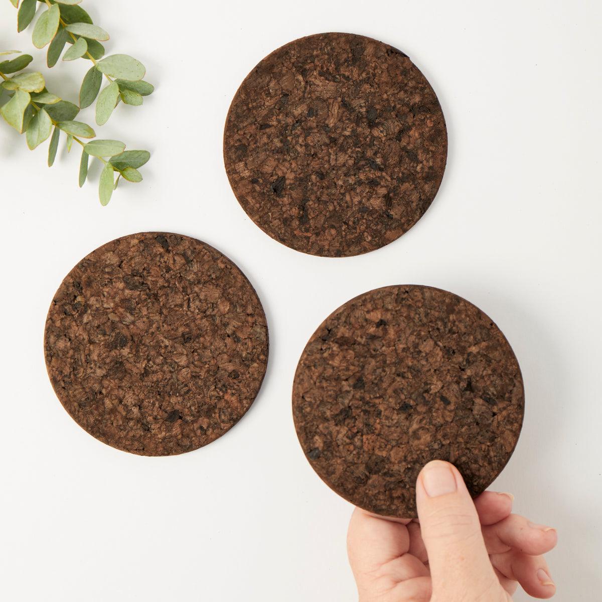 Liga Cork - Smoked Cork Coasters Round - (Set of 4) - Image 4