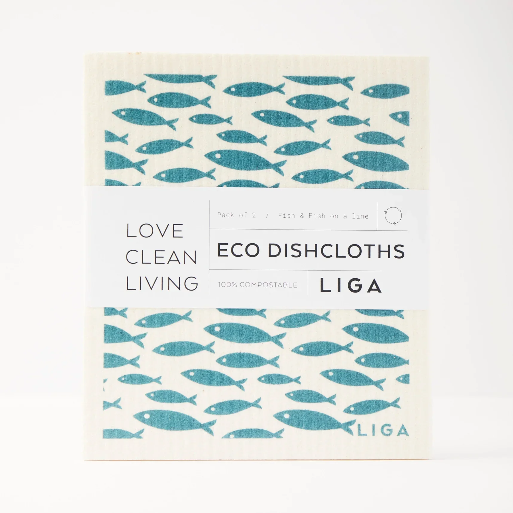 Liga Organic Organic Eco Dishcloths - Fish On A Line