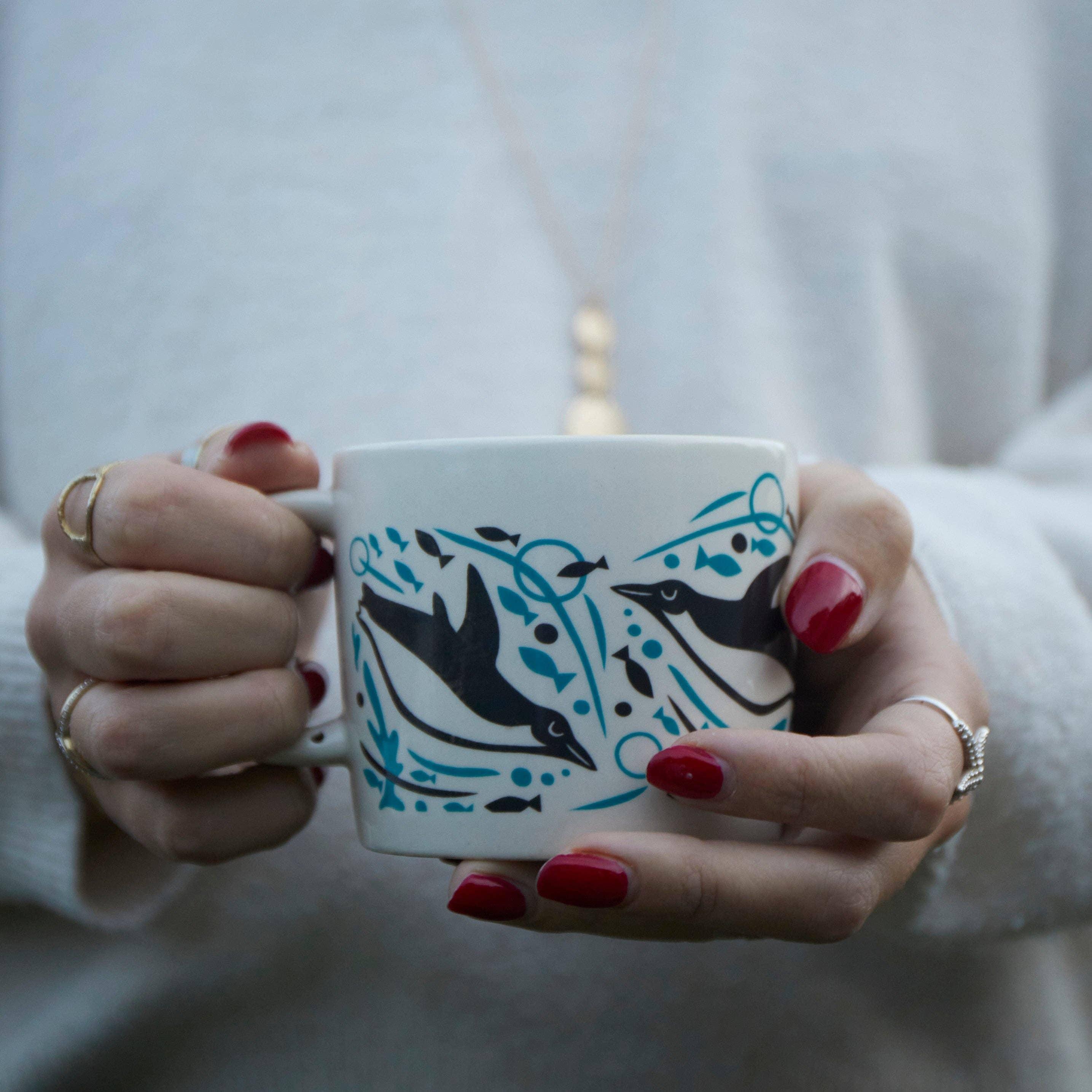 Liga Stoneware Mug - Swimming Penguins - Image 9