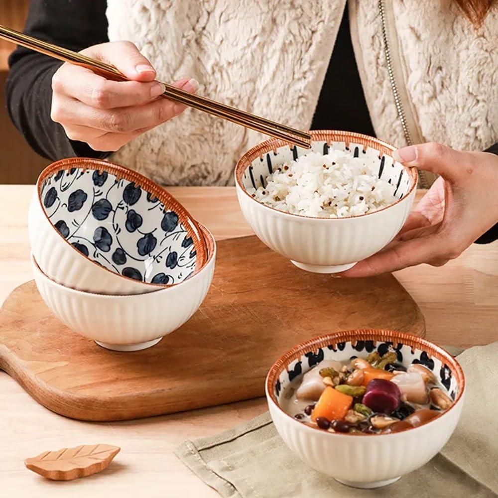 Light-Luxury Japanese Ceramic Rice Bowl Set (4 Piece) - Image 5