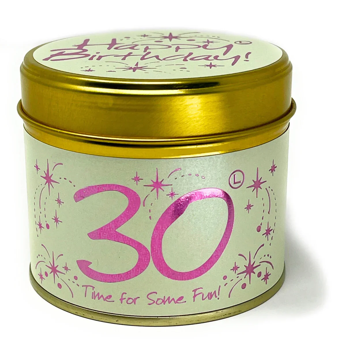 Lily Flame Happy Birthday 30th Scented Candle Tin - Image 2