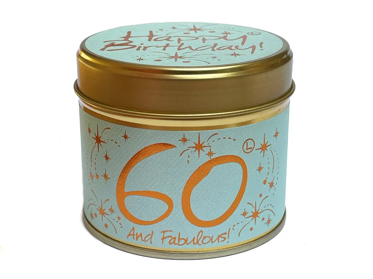 Lily Flame Happy Birthday 60th Scented Candle Tin - Image 2