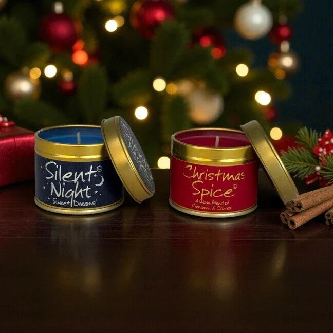 Lily Flame Mini Tin Duo Gift Set Christmas - Silent Night & Christmas Spice Candle - Image 5