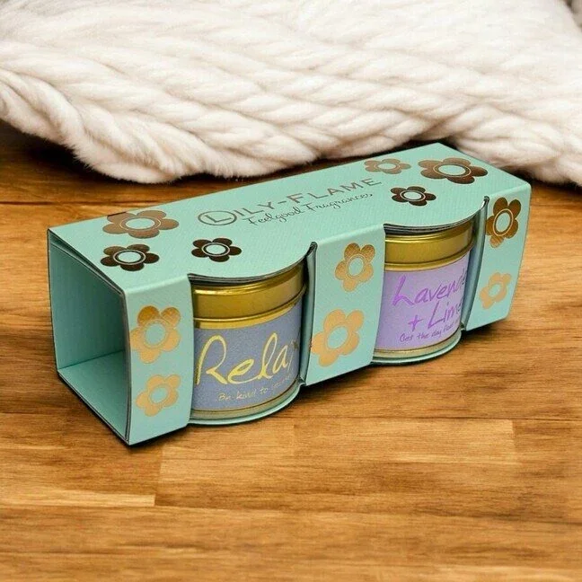 Lily Flame Mini Tin Duo Gift Set - Relaxing (Relax & Lavender & Lime)