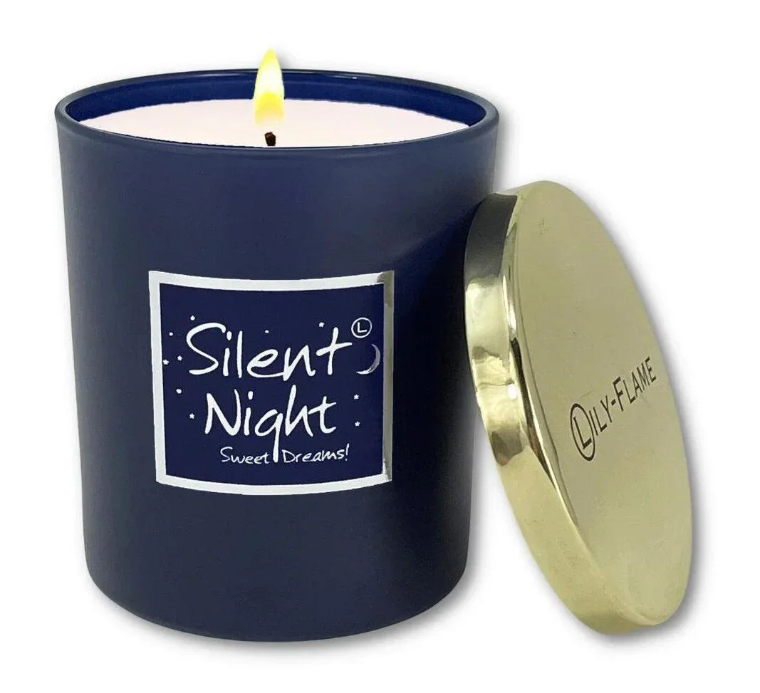 Lily Flame Silent Night Gold Top Glass Jar