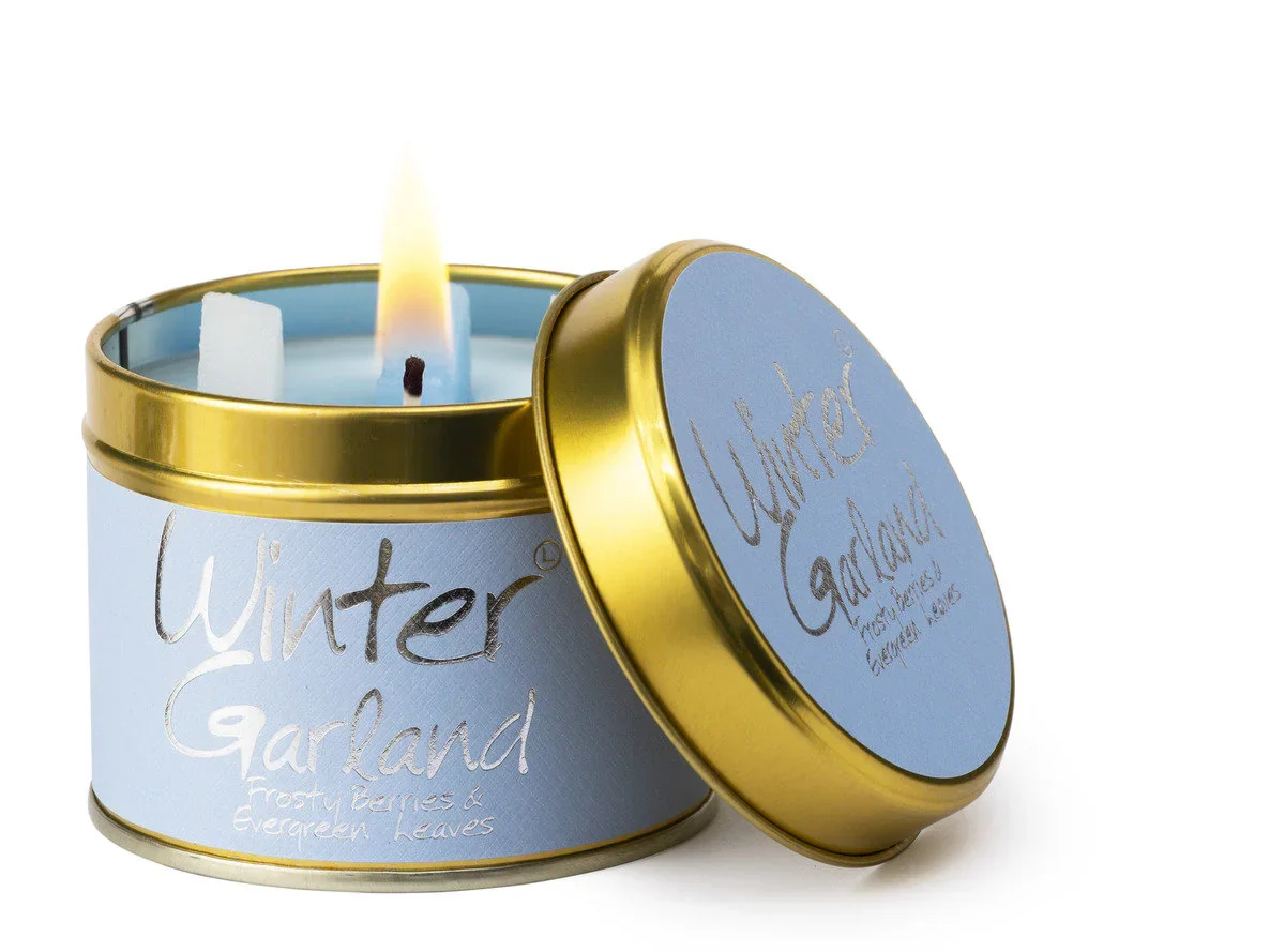 Lily Flame Winter Garland Candle