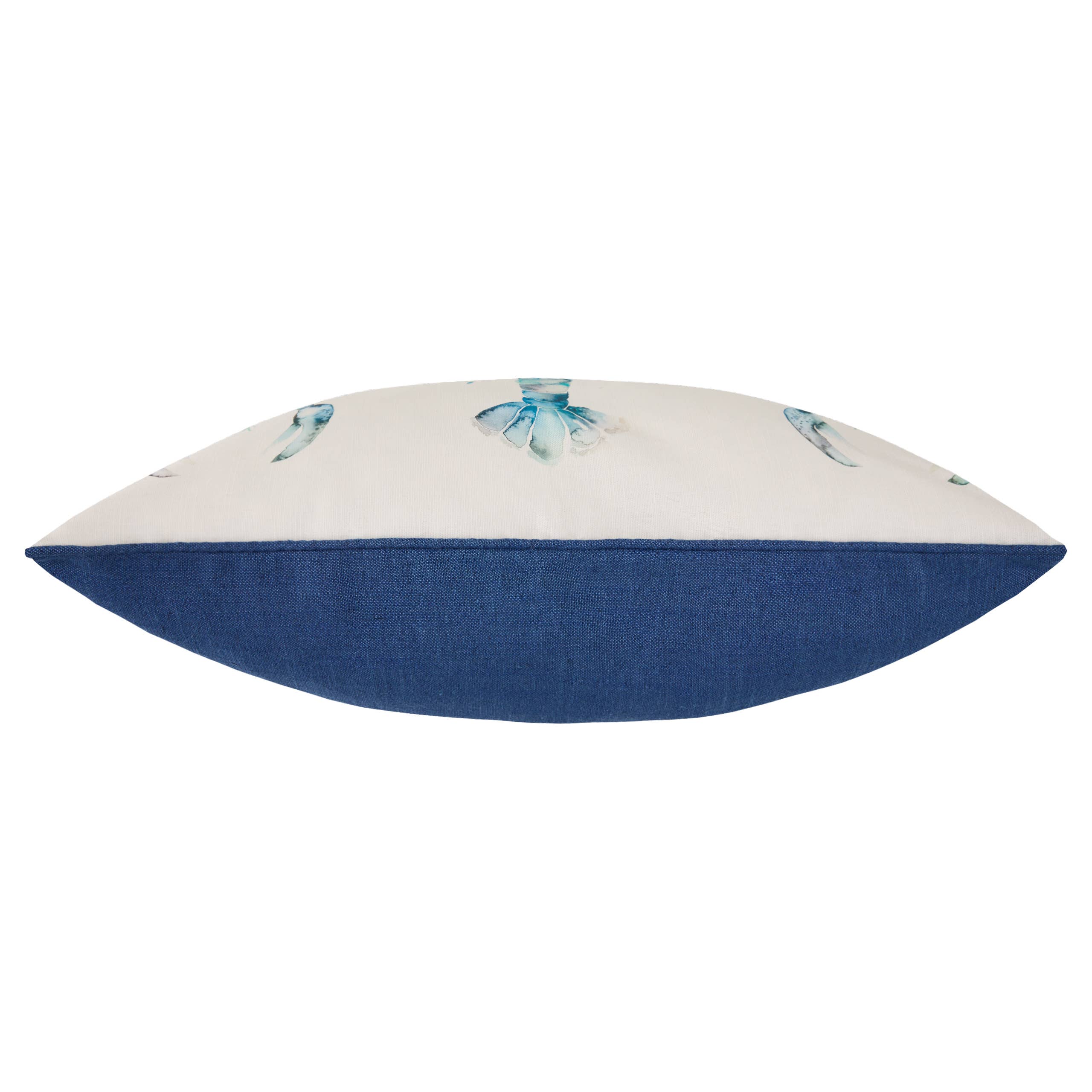 Lobster Printed Piped Cushion Cobalt Feather Filled (40x60cm) - Image 4