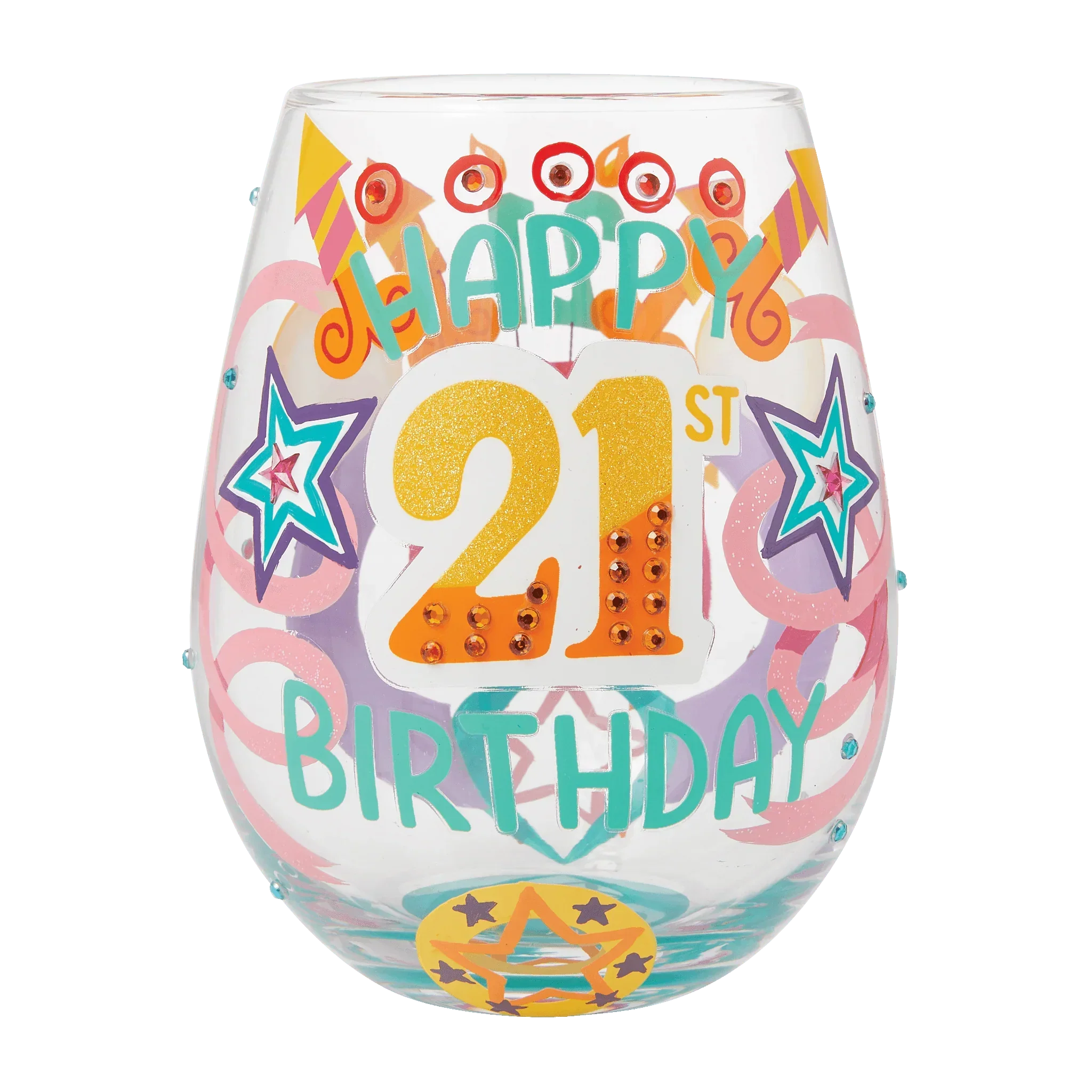 Lolita Happy 21st Birthday Stemless Wine Glass
