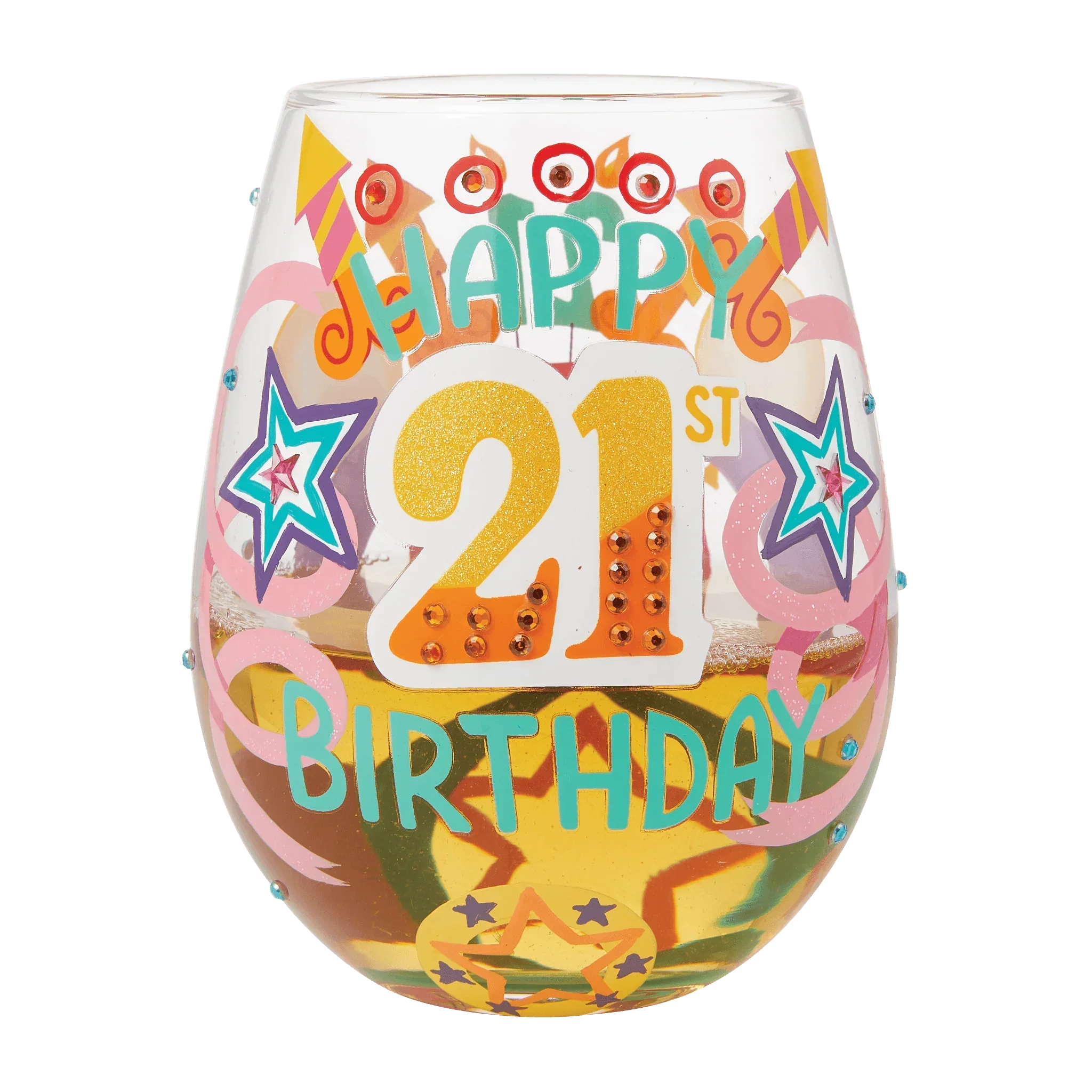 Lolita Happy 21st Birthday Stemless Wine Glass - Image 2