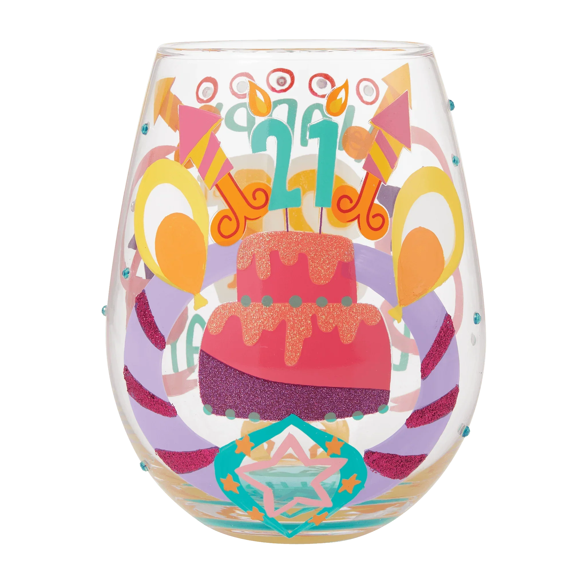 Lolita Happy 21st Birthday Stemless Wine Glass - Image 4