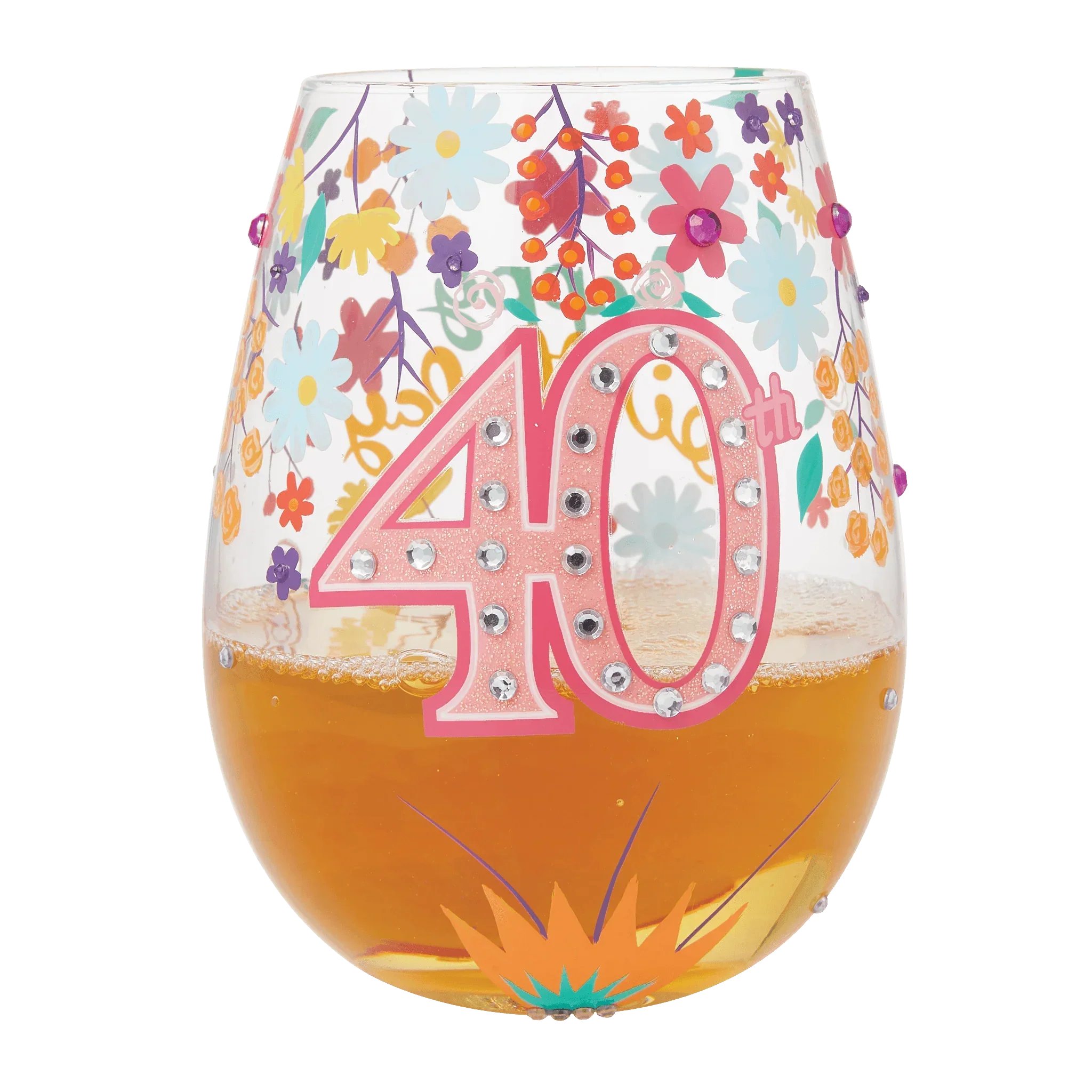 Lolita Happy 40th Birthday Stemless Wine Glass - Image 2