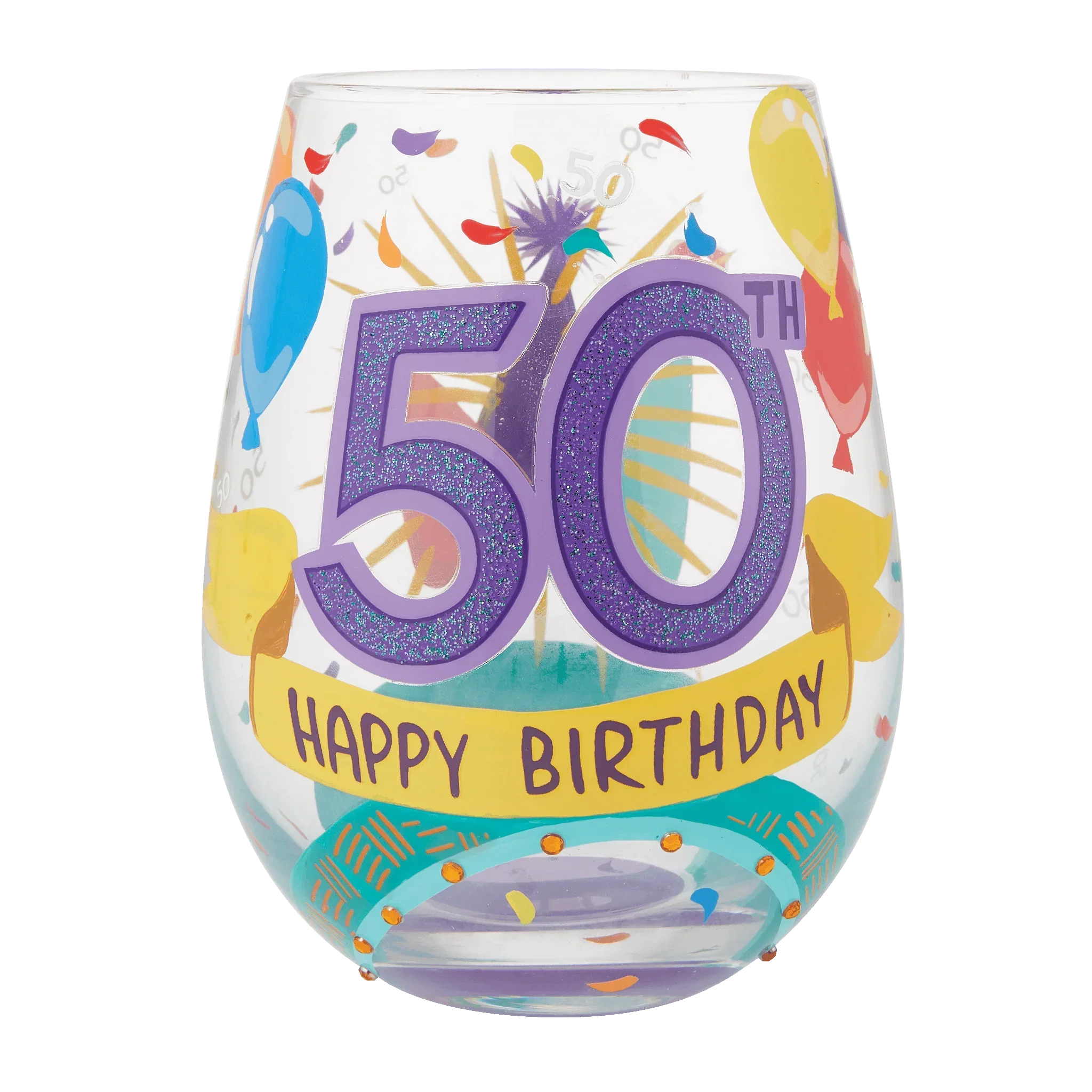 Lolita Happy 50th Birthday Stemless Wine Glass