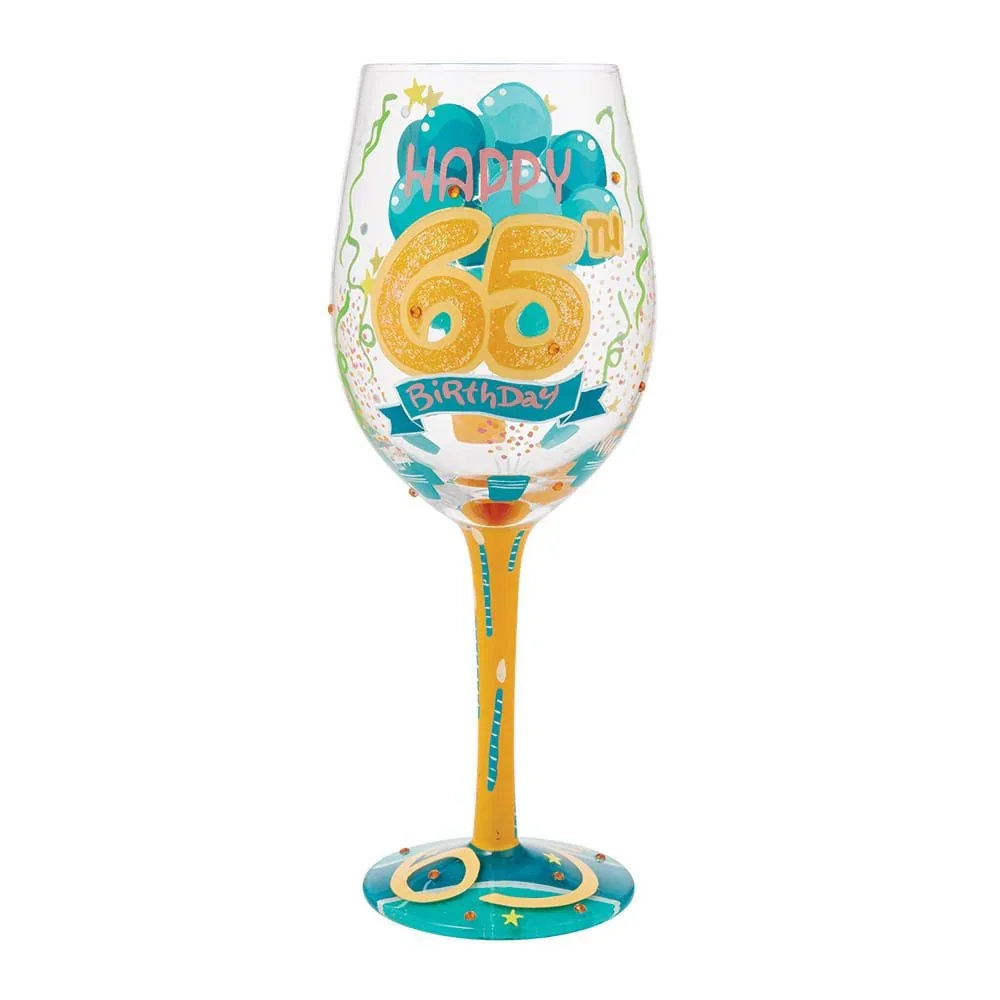 Lolita Happy 65th Birthday Wine Glass