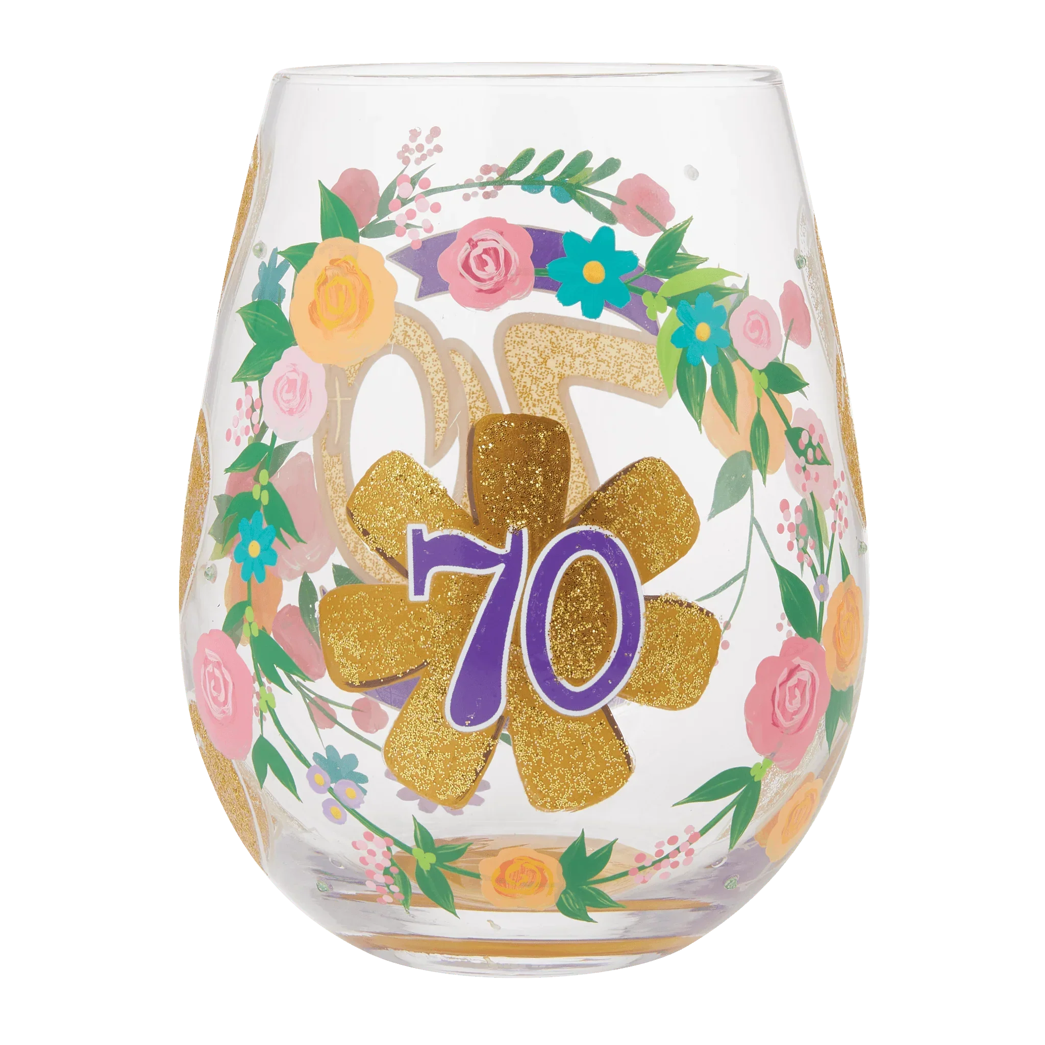 Lolita Happy 70th Birthday Stemless Wine Glass - Image 4