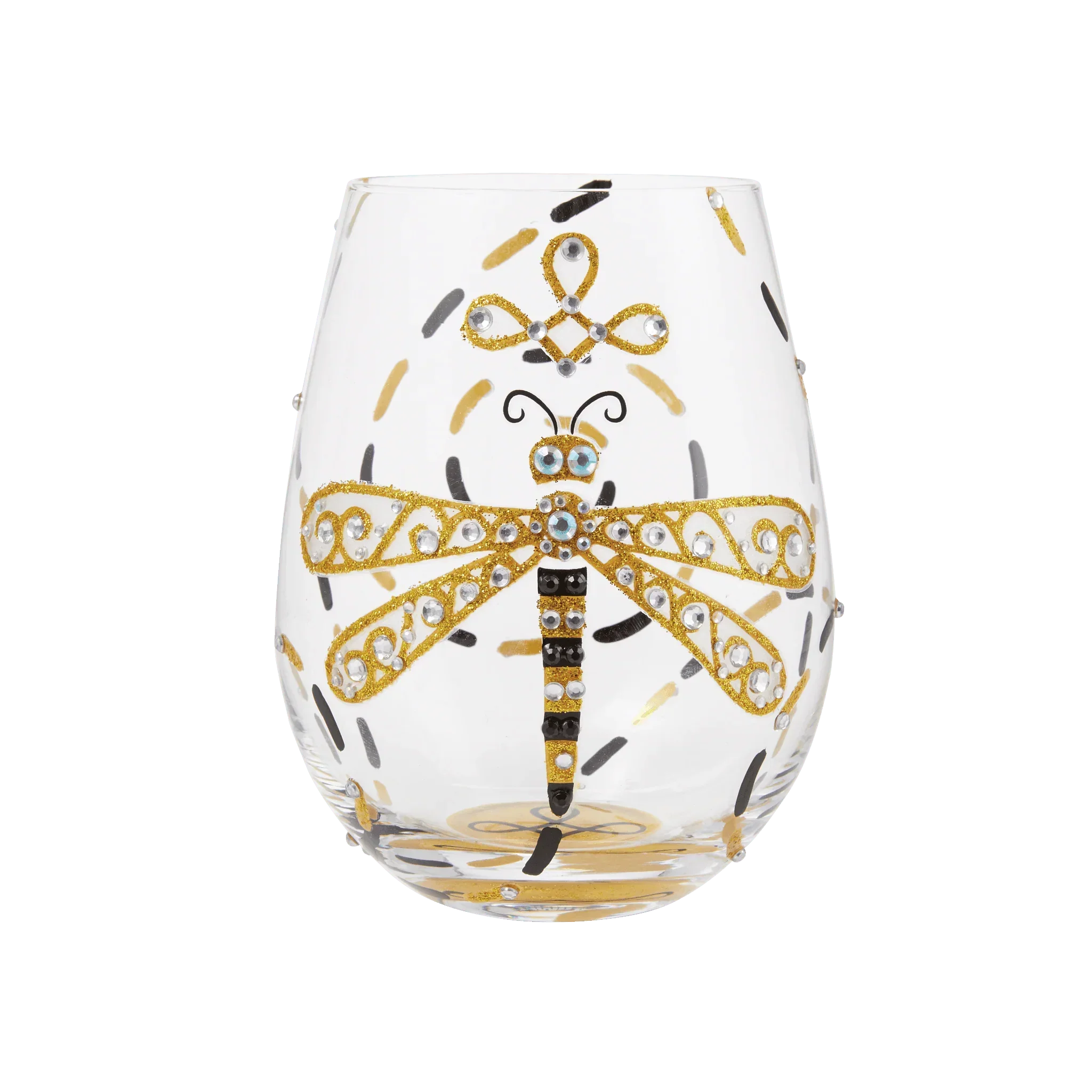 Lolita Happy Dazzling Dragonfly Stemless Wine Glass