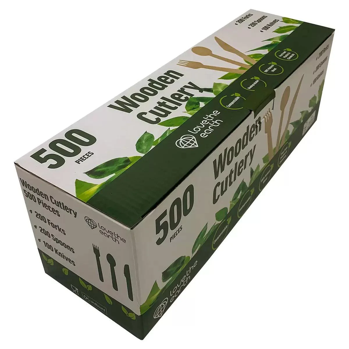 Love The Earth Wooden Cutlery Variety (500 Pack) - Image 3