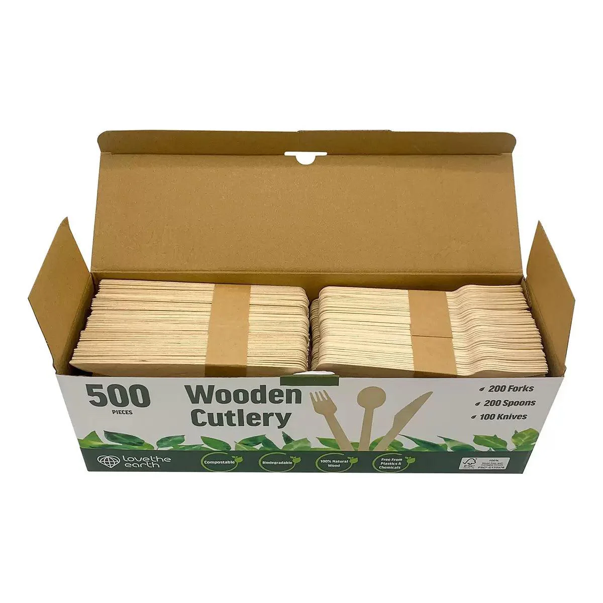 Love The Earth Wooden Cutlery Variety (500 Pack) - Image 4