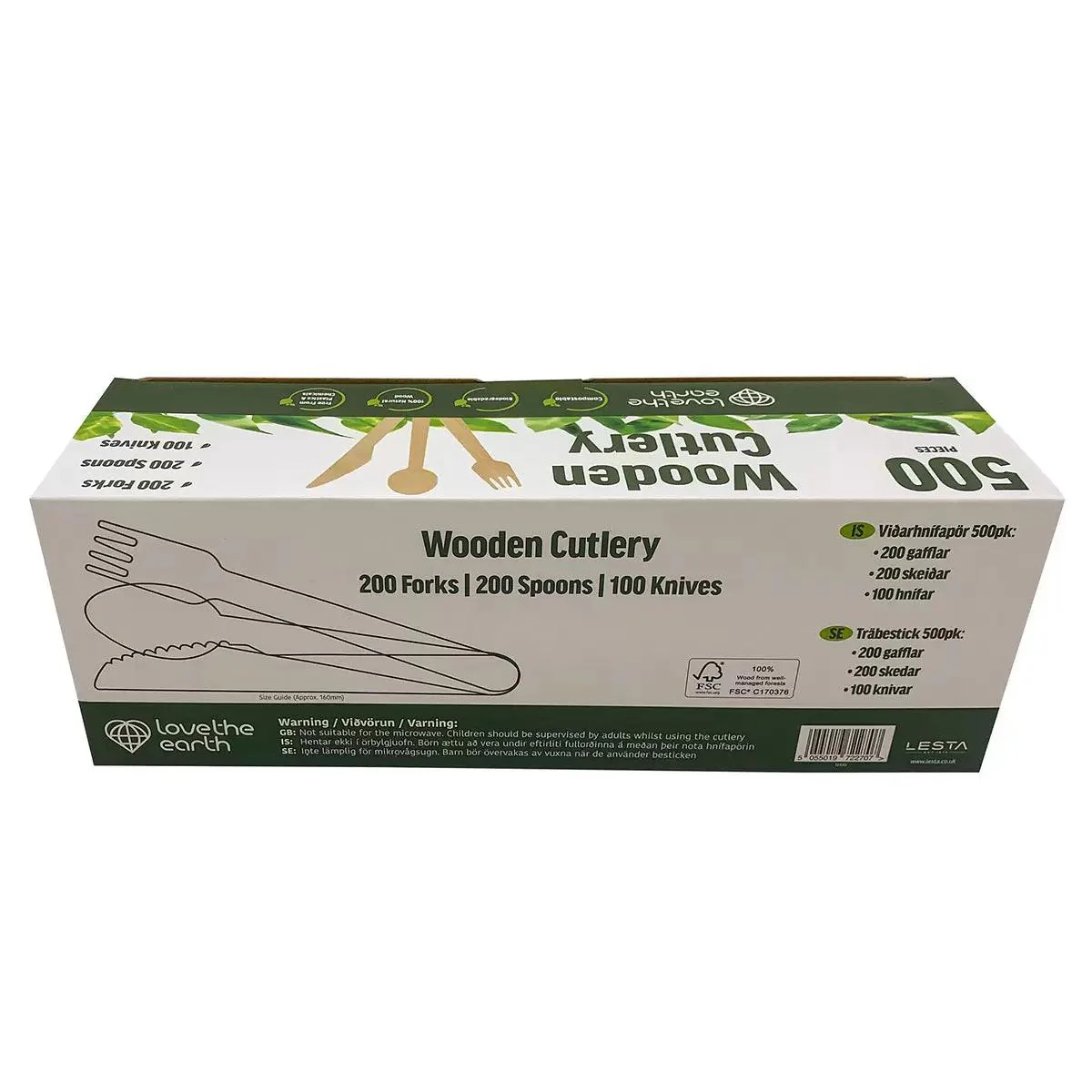 Love The Earth Wooden Cutlery Variety (500 Pack) - Image 5