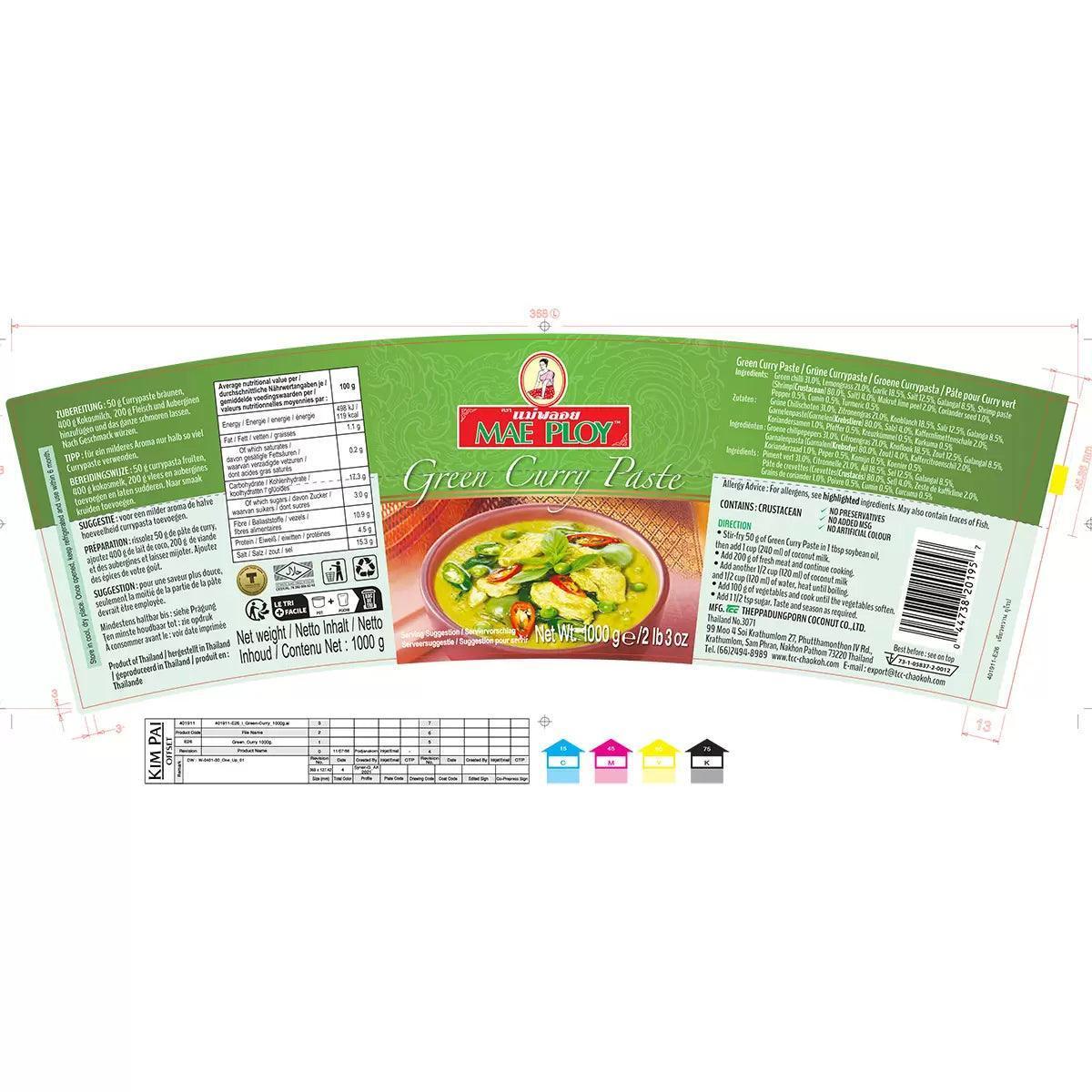 Mae Ploy Thai Green Curry Paste (1kg) - Image 2