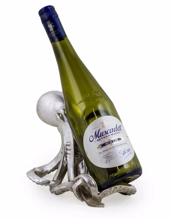 Silver Octopus Wine Bottle Holder - Image 2