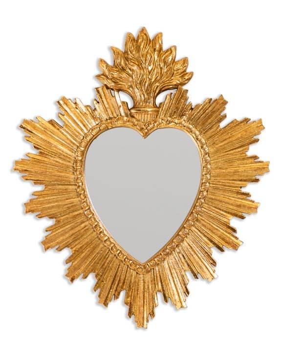 Small Gold Sacred Heart Mirror"