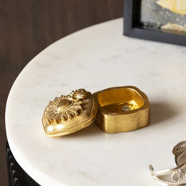 Small Gold Sacred Heart Trinket Box (8cm) - Image 4