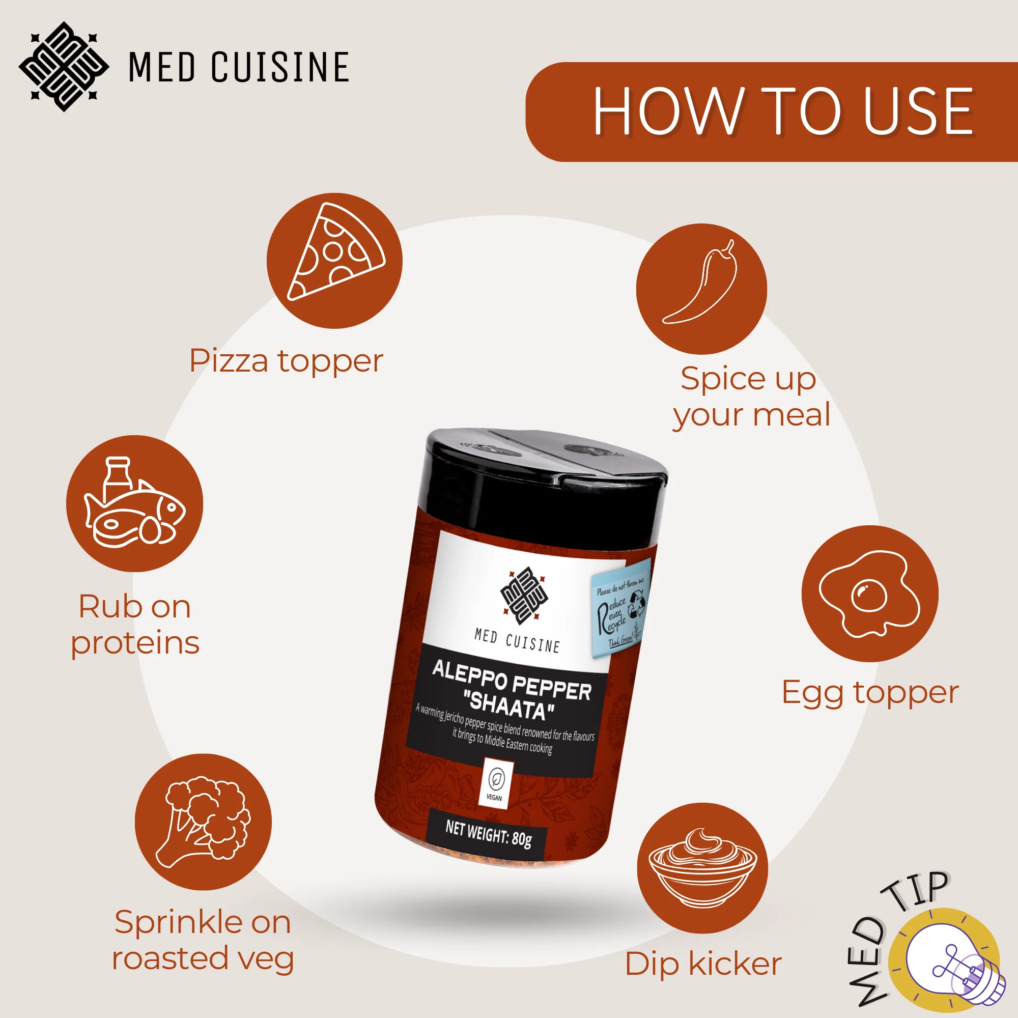 Med Cuisine Aleppo Pepper "Shaata" (80g) - Image 2