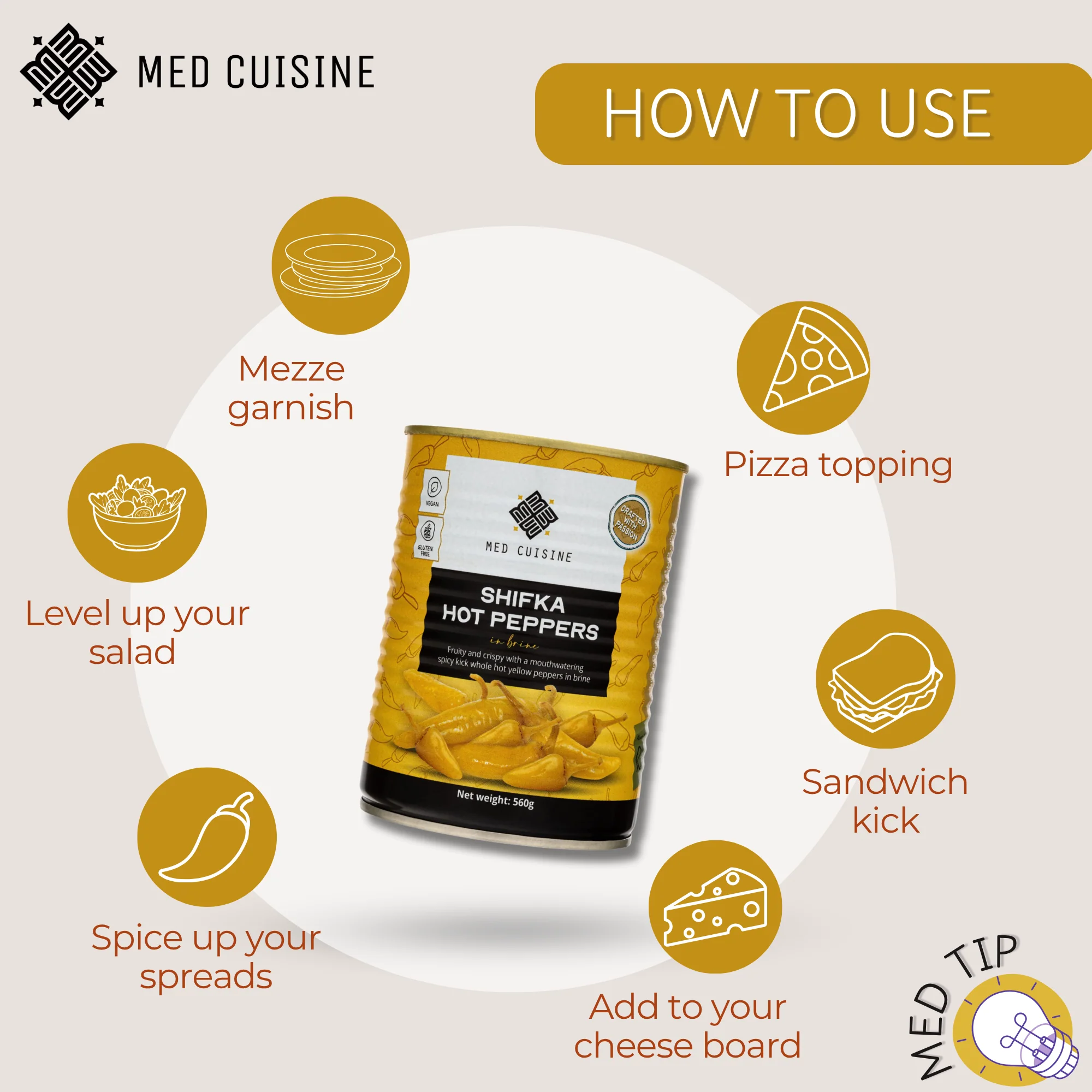 Med Cuisine Shifka Hot Peppers (560g) - Image 2