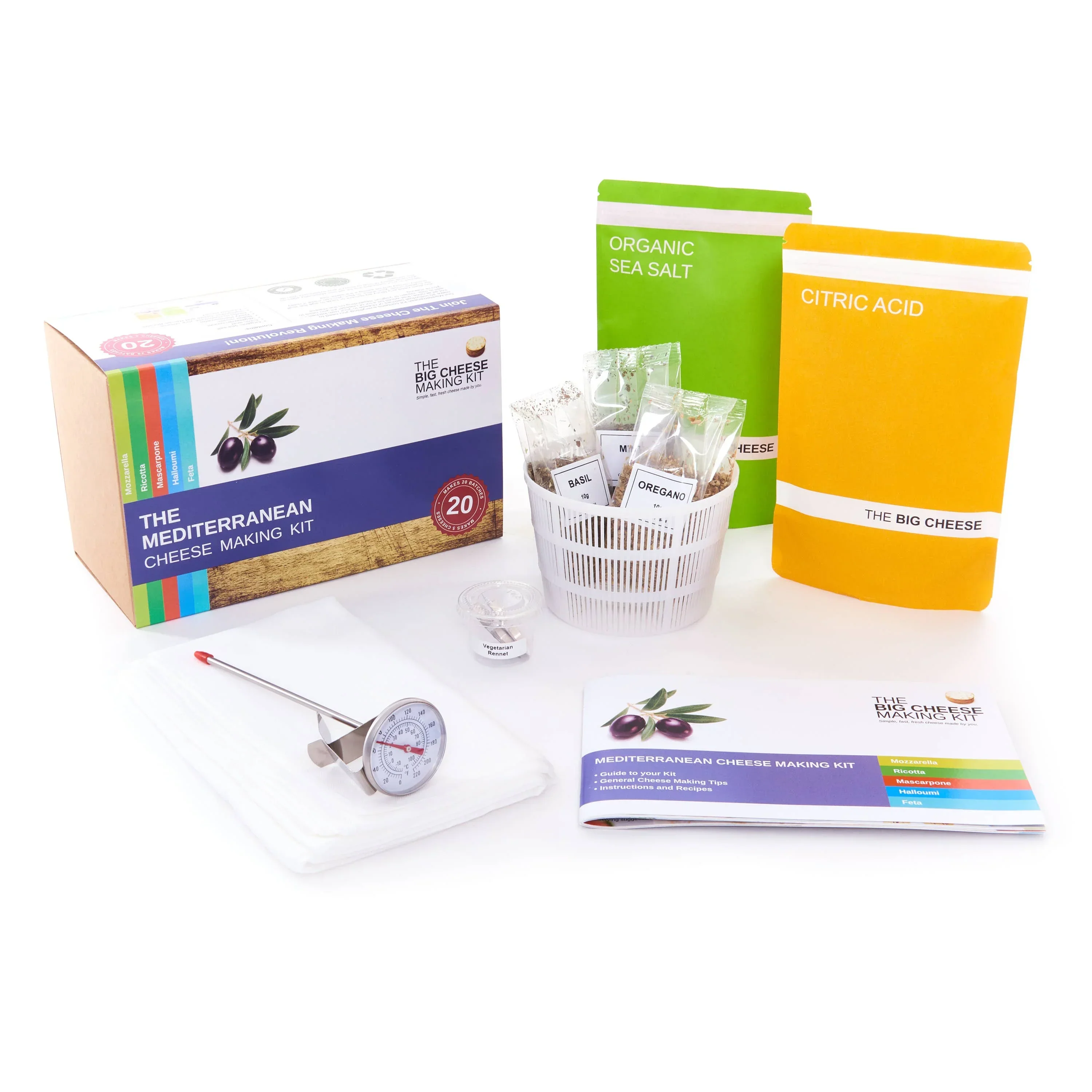 Mediterranean Cheese Making Kit - Foodie Gift Vegetarian