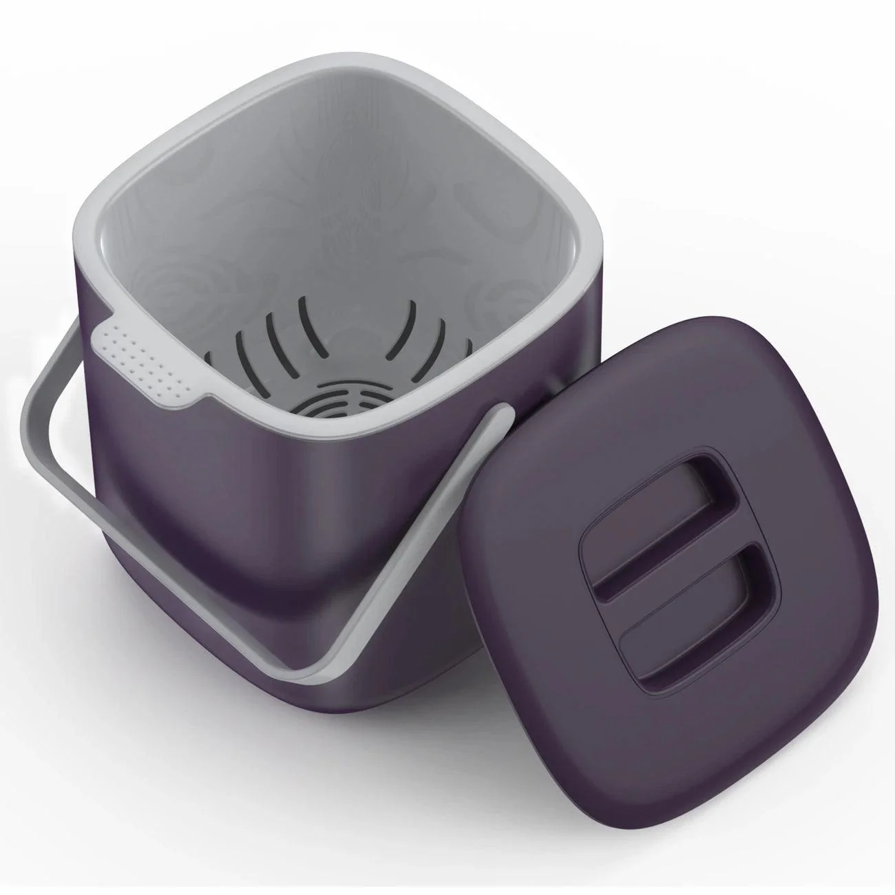Meisihan 4L Removable Basket & Secure Lid Kitchen Compost Bin - Dark Purple