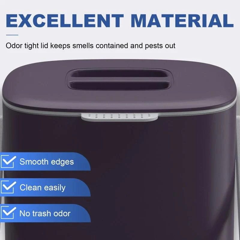 Meisihan 4L Removable Basket & Secure Lid Kitchen Compost Bin - Dark Purple - Image 2