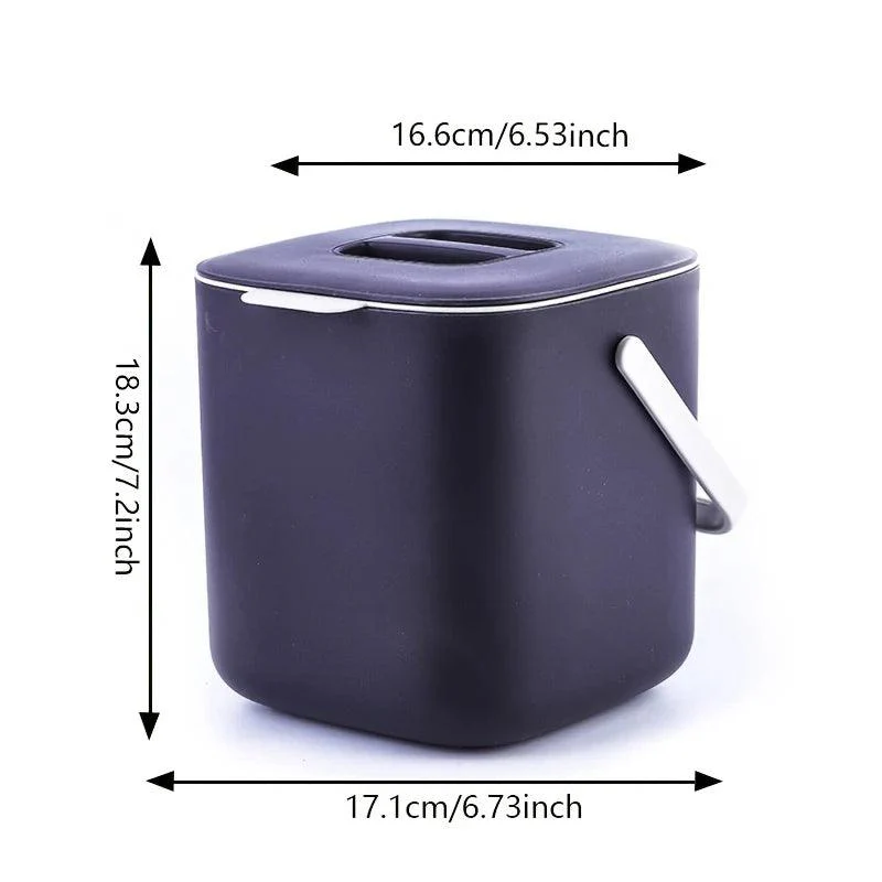 Meisihan 4L Removable Basket & Secure Lid Kitchen Compost Bin - Dark Purple - Image 3