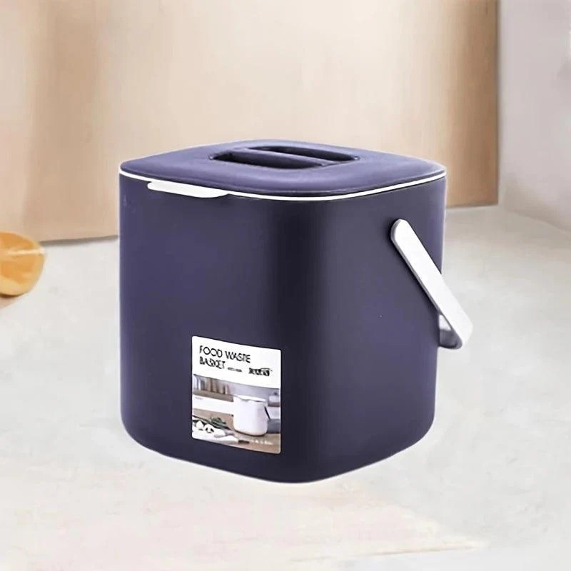 Meisihan 4L Removable Basket & Secure Lid Kitchen Compost Bin - Dark Purple - Image 5