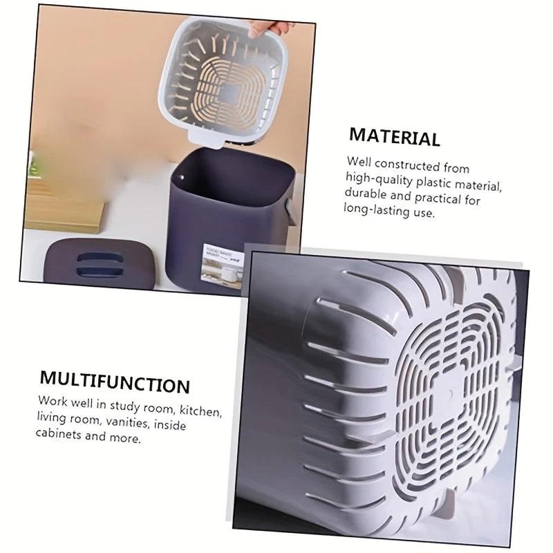 Meisihan 4L Removable Basket & Secure Lid Kitchen Compost Bin - Dark Purple - Image 6