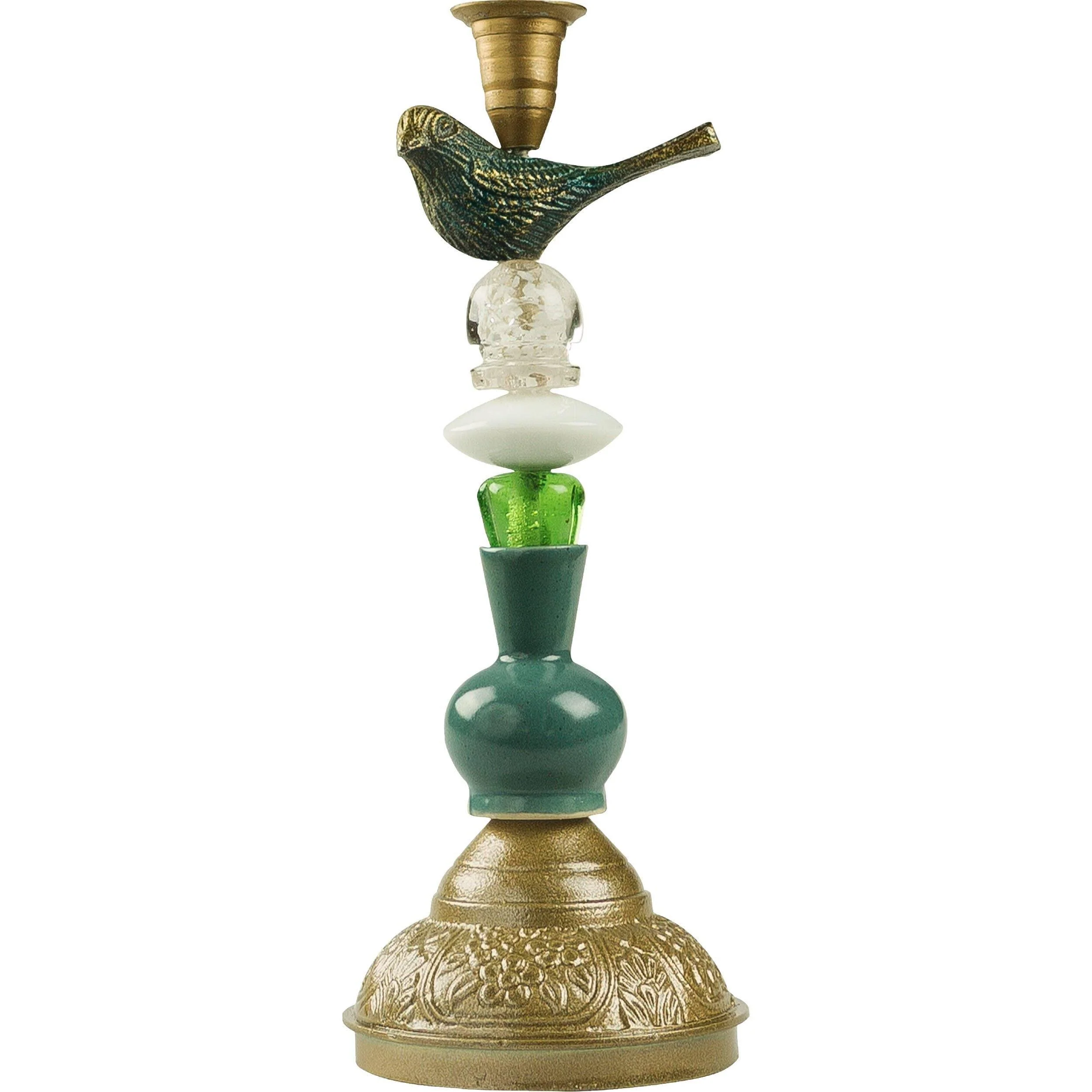 Miho - Artisan Ceramic Candlestick - Green Vibes