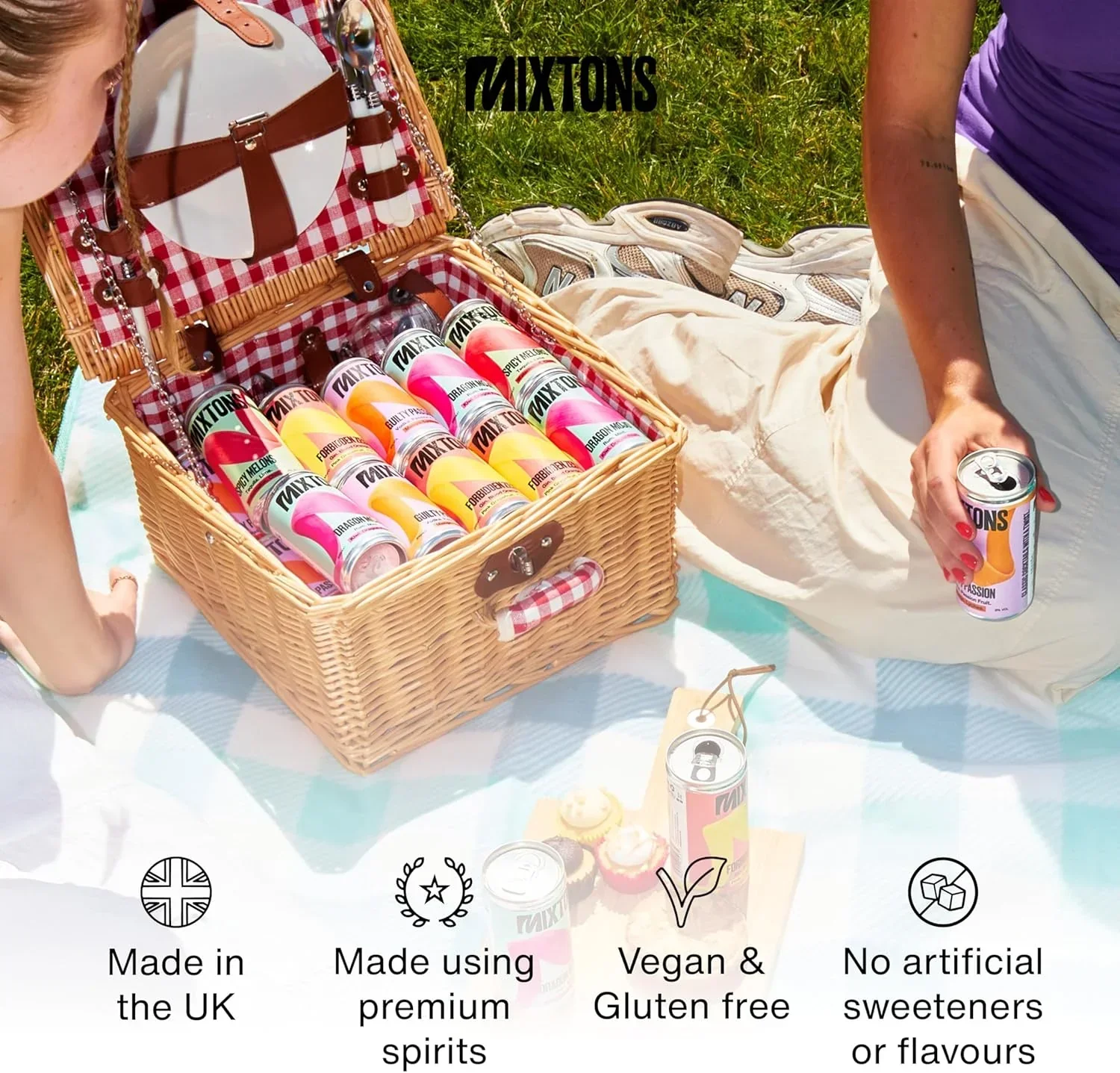 Mixtons Ready-to-Drink Gin Cocktails 8% ABV (12x200ml Cans)- Blood Orange, Pink Grapefruit & Yuzu - Image 4