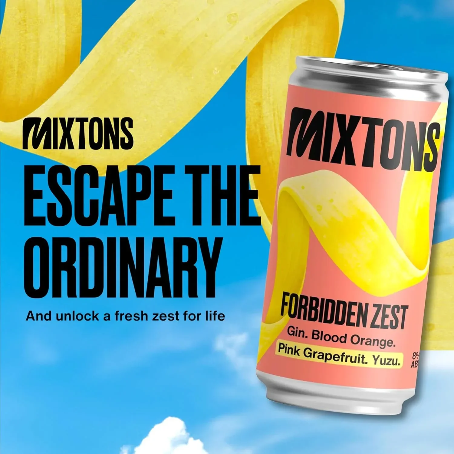 Mixtons Ready-to-Drink Gin Cocktails 8% ABV (12x200ml Cans)- Blood Orange, Pink Grapefruit & Yuzu - Image 7