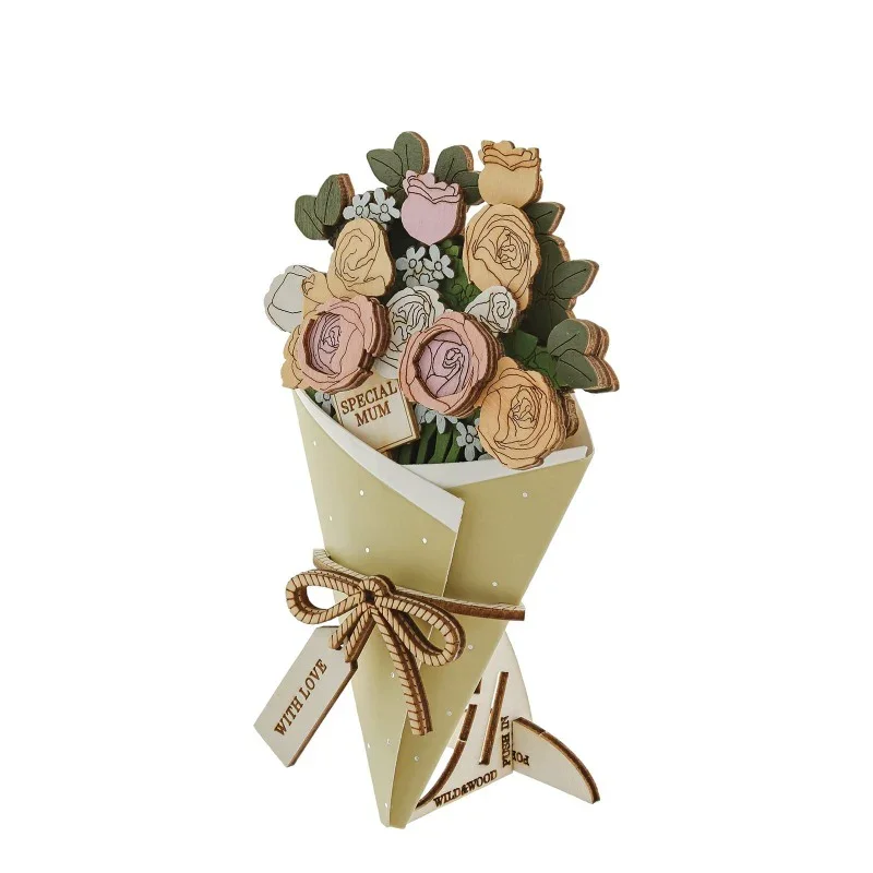 Mum 3D Flower Figurine Card (10cm) - Image 3