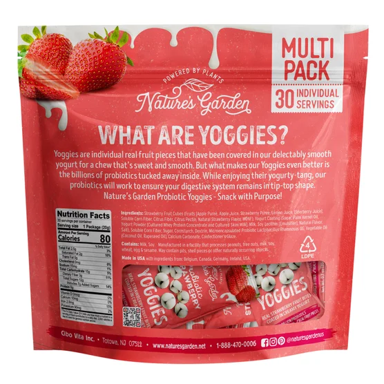 Nature's Garden Probiotic Strawberry Yoggies (30x20g) - Image 2