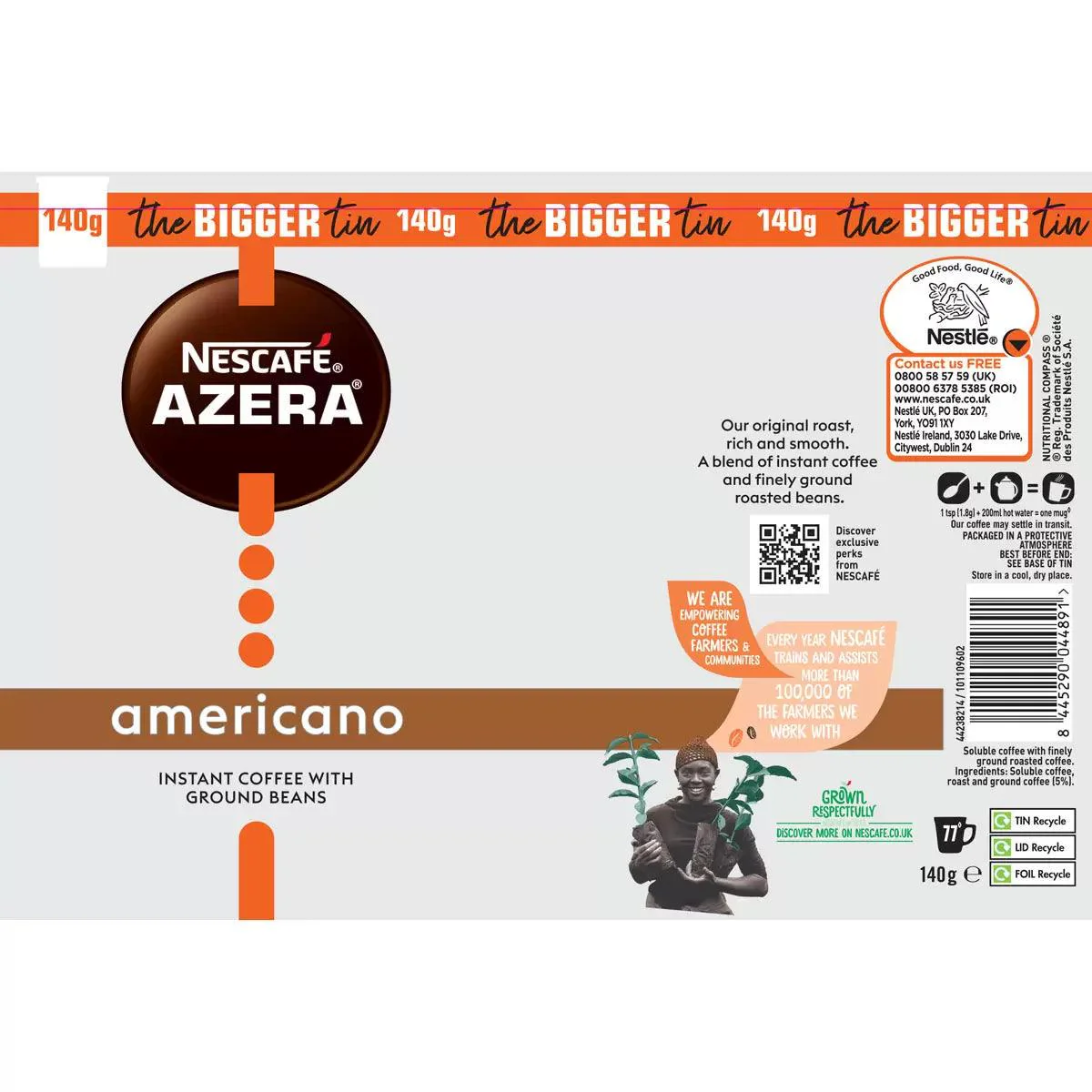 Nescafe Azera Americano Coffee with Ground Beans (3x140g) - Image 3