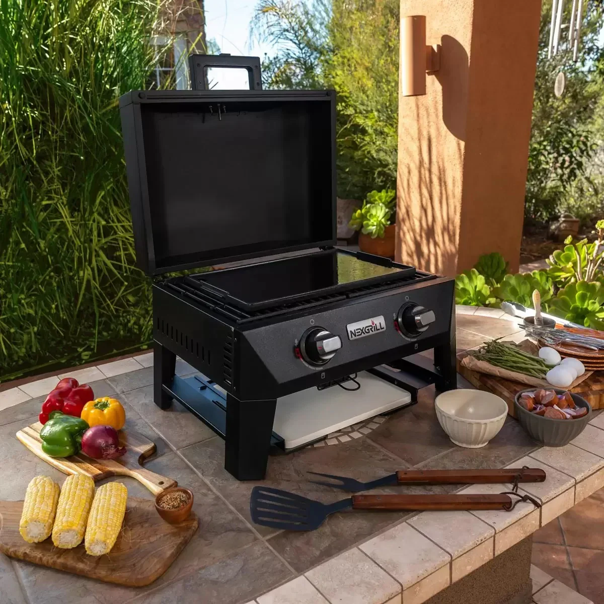 Nexgrill Fortress 2 Burner 4-in-1 BBQ Grill & Pizza Oven, Griddle, Grill Plate & Cover - Image 3