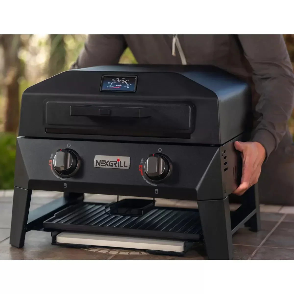 Nexgrill Fortress 2 Burner 4-in-1 BBQ Grill & Pizza Oven, Griddle, Grill Plate & Cover - Image 4