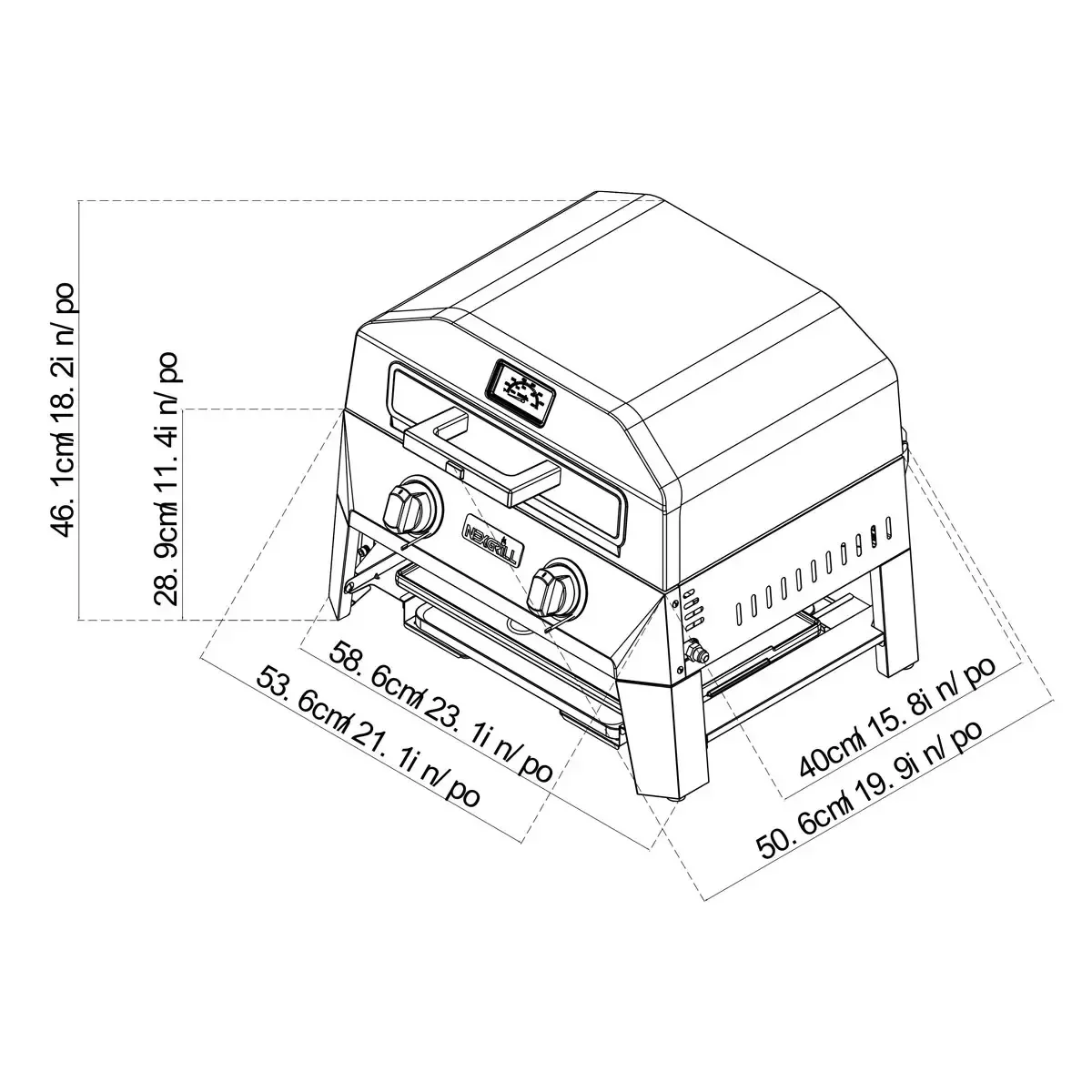 Nexgrill Fortress 2 Burner 4-in-1 BBQ Grill & Pizza Oven, Griddle, Grill Plate & Cover - Image 7