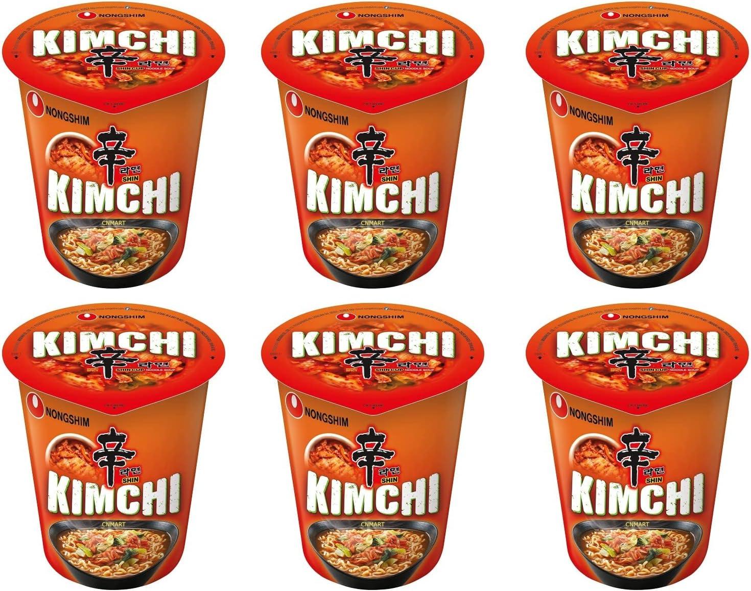 Nongshim Kimchi Instant Shin Noodles Cup (6x75g)